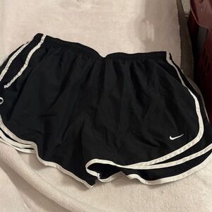 Nike Women's Black Shorts with White Accents